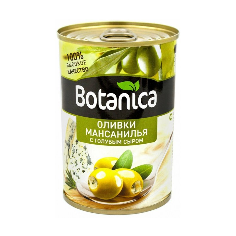 Оливки Botanica мансанилья с голубым сыром, 300 мл